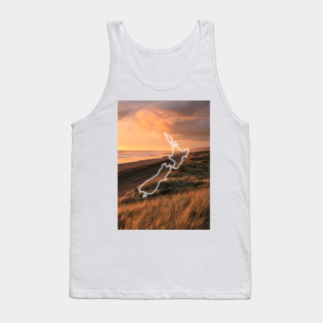 New Zealand Country Map | Luminous Landscapes Tank Top by Visitify